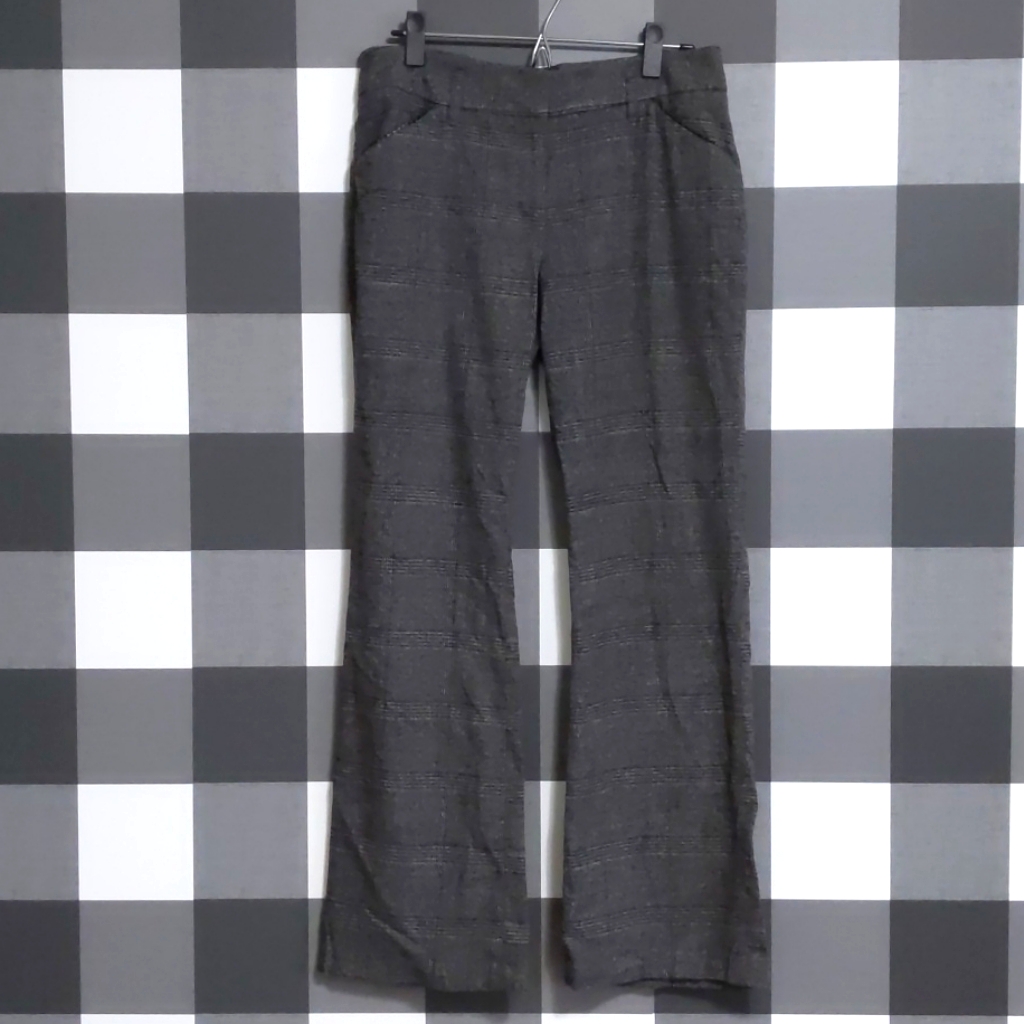 Dalia Collection Gray Plaid Pants With Pockets